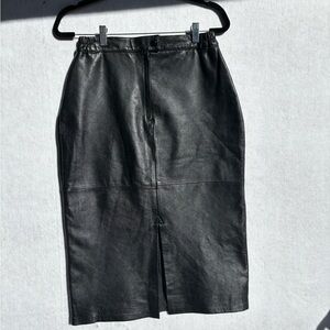 Vintage Black Leather Skirt